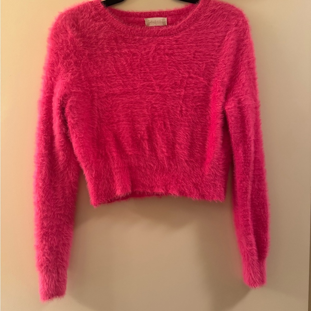 Altar'd State Vibrant Pink Fuzzy Sweater